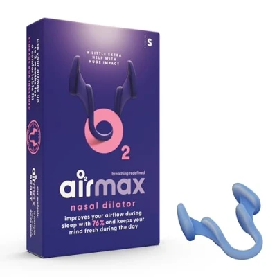 Imagen de Airmax dilatador nasal antironquidos 76,1% más aire Mejor dormir Respirador 1x tamaño pequeño (S) Dispositivos contra ronquidos Anti para