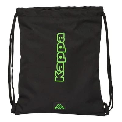 Imagen de KAPPA BLACK Mochila Saco Plano Grande, Mochila, Ideal para Niños de Diferentes Edades, Cómoda y Versátil, Calidad Resistencia, 35x40 cm, Color Negro