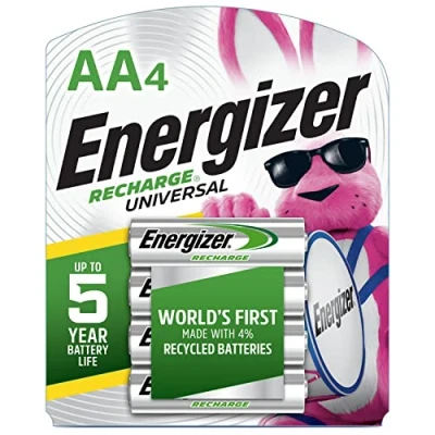 Imagen de Energizer Recharge Universal, AA, 4 Rechargeable Battery Pilas (AA, 4, Battery, Pieza(s), Verde, Plata, Ampolla, AA)