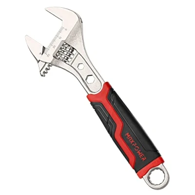 Imagen de MaxPower Llave Inglesa 200mm (8 Pulgadas), 3 EN 1 Multifunción Ajustable Pequeña con Apertura Ø30mm y Empuñadura de PVC