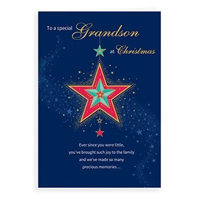 Imagen de Piccadilly Greetings Regal Publishing C85413 Tarjeta de Navidad clásica para nieto, 23 x 15 cm