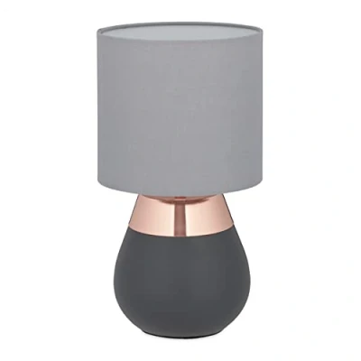 Imagen de Relaxdays Lámpara Mesita de Noche Táctil, Luz Salón Moderna, 32,5x18cm, E14, Control Touch 3 Niveles, Colores a Elección