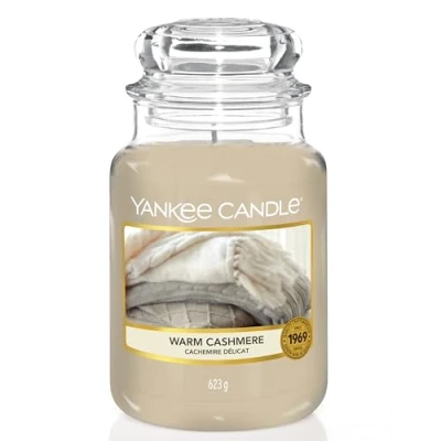 Imagen de Yankee Candle Vela votiva de cachemira cálida, cera, beige, 4,6 x 4,5 5 cm