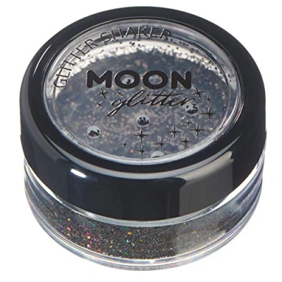Imagen de Agitadores de Brillo Holográfico por Moon Glitter 100% Cosmético para la Cara, Cuerpo, Uñas, Cabello y Labios 5g Negro