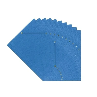 Imagen de Interdruk Carpeta Manila A4 con Goma Archivadora Banda Elástica Azul Paquete de 10