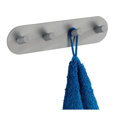Imagen de WENKO Regleta con Colgadores Piceno Quadro, gris mate