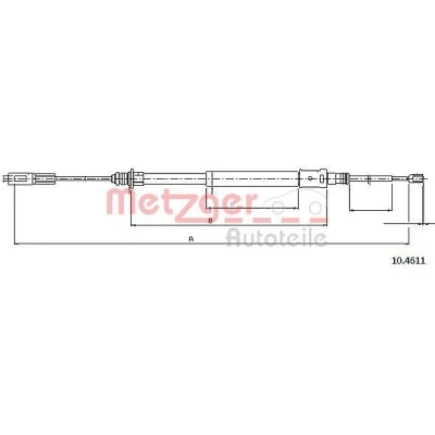 Imagen de METZGER 10.4611 Cable de Freno Mano Atrás izquierda, derecha, derecha 1840/475 Discos COFLE CITROËN: C5 I Familiar, Hatchback