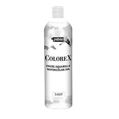 Imagen de Pebeo Tinta Colorex 250 ML Blanco para acuarela de acabado aterciopelado dibujo multiuso todos los medios
