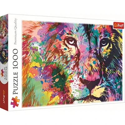 Imagen de Trefl 1000 Piezas Retrato de un León, Moderno DIY, Entretenimiento Creativo, Rompecabezas Clásicos con Animales, para Adultos y Niños a Partir 12 Años Puzzle, Color eón Colorido (10707)