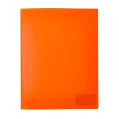 Imagen de HERMA 19637 carpeta de archivos A4 translúcida plástico naranja neón con etiqueta etiquetado, bolsillo deslizante y lengüeta grapas metal, resistente para