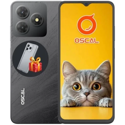 Imagen de OSCAL Flat 2C Movil 2025 Android 14 6.56&quot; Pantalla HD+ Smartphone, 5000mAh, 6GB+64GB/2TB, 13MP+8MP/4G Dual SIM/8 Core/Face ID/OTG/GPS/Funda de Móvil/3 Años Garantía Telefonos Moviles Libres Negro