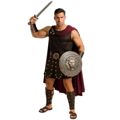 Imagen de Morph Disfraz Gladiador Hombre, Traje Romano Hombre,Disfraz De Adulto, Legionario,Disfraces Espartano, Carnaval Hombre Talla XL