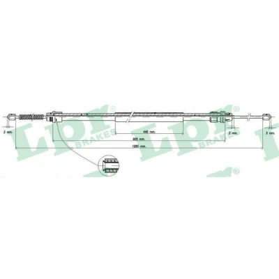 Imagen de LPR C0740B Cable de Freno Mano 1295/935 Tambor RENAULT: Trafic I Furgón
