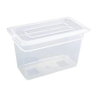 Imagen de 4 x Vogue 1/3 Gastronorm contenedor con tapa 200 mm cajas de almacenamiento alimentos restaurante