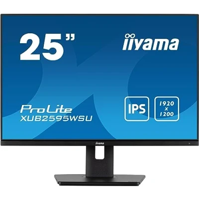 Imagen de Iiyama XUB2595WSU B5 25&quot; Panel IPS, 1920x1200, 300cd/m², VGA, HDMI, DisplayPort, 4ms, Altavoces, USB HUB (2x2.0), 15cm Regulable en Altura, Pivotante