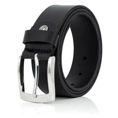 Imagen de Cinturón de piel búfalo auténtica para hombre Lindenmann, talla XXL, color negro