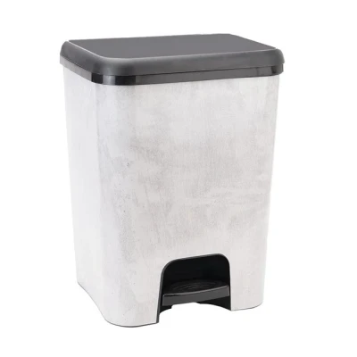 Imagen de COM FORT HOUSE Cubo de Basura con Pedal Capacidad 52 litros Reciclaje Color Cemento Orgánico Cocina 1 unidad Piezas Extraíbles Limpieza Fácil