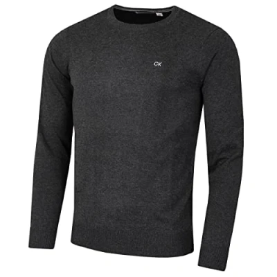 Imagen de Calvin Klein Hombre Crew Cuello Soft Algodón Suéter Carbón XXL