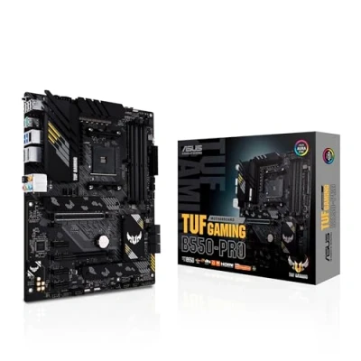 Imagen de ASUS TUF Gaming B550 PRO Placa Base(ATX AMD Ryzen AM4 con VRM de 14 Fases DrMOS, PCIe 4.0, Dos M.2, Ethernet, HDMI, DP, SATA 6 GBps, USB Tipo C, 3.2 Gen. 2 A y Aura Sync)