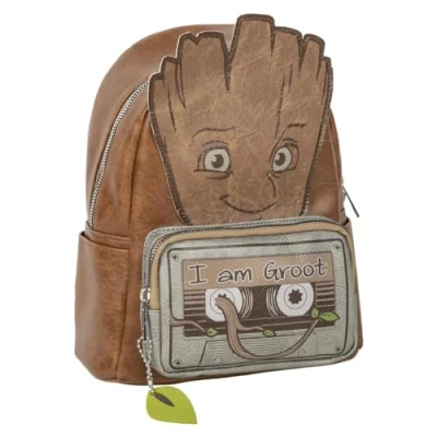 Imagen de CERDÁ LIFE&#039;S LITTLE MOMENTS Mochila Casual de Guardianes la Galaxia Color Marrón 22.5x22.5x7.cm Fabricada en PU Estampado Groot Producto Original