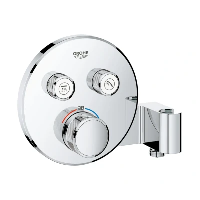 Imagen de Grohe 29120000 Grohtherm Smartcontrol Termostato 2 Chorros Regulables y Soporte para Ducha, Cromo, Redondo