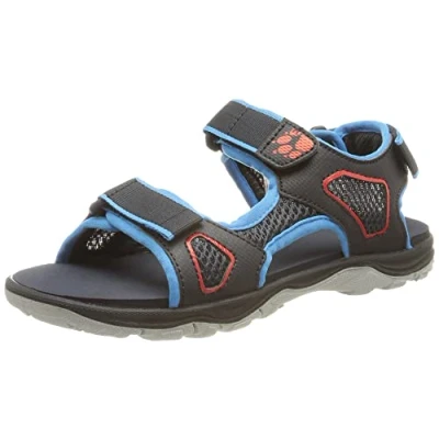 Imagen de Jack Wolfskin Taraco Beach Sandal K, Sandalia Unisex niños, Azul y Rojo, 26 EU