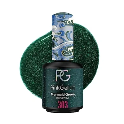 Imagen de Pink Gellac 303 Mermaid Green Color Verde Sirena Esmalte en Gel Permanente para secado con UV/LED 15 ml