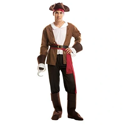 Imagen de My Other Me 200645 Piratas Disfraz de Bucanero para hombre, ajedrez, color negro, XL (Viving Costumes 200645)