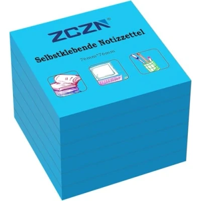 Imagen de ZCZN Notas Adhesivas 76 x mm, 6 Libros de Autoadhesivas, 80 Hojas/Libro, Postis Pequeños Adecuadas para (Azul)