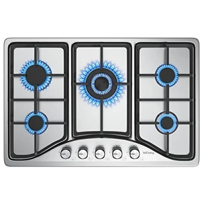 Imagen de Placa de cocción Gas con 5 quemadores Autosuficiente Cocina empotrable natural/propano (acero inoxidable)