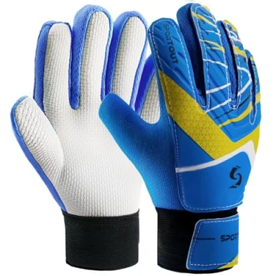 Imagen de Sportout Guantes de Portero Junior, Entrenamiento para niños y niñas, con Doble protección muñeca Material látex Antideslizante Resistente al Desgaste