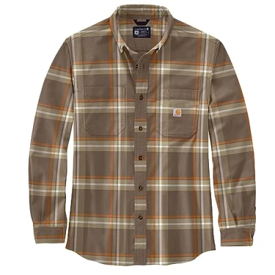 Imagen de Carhartt Herren Langarmhemd Flannel L/S Plaid Shirt, Farbe:Chestnut, Größe:2XL Camiseta, marrón, XXL Hombres