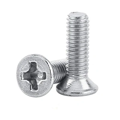 Imagen de 100Pcs M3 Tornillos de Cabeza Torniñlls Plana Cruz Acero Inoxidable SS304 Hilo Completo(M3x8mm)