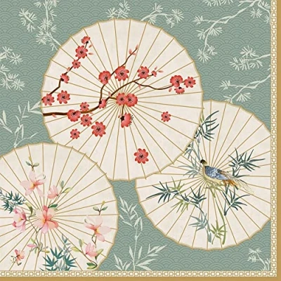 Imagen de 20 servilletas de arte oriental, decoración mesa, decoupage, técnica servilletas, 33 x cm