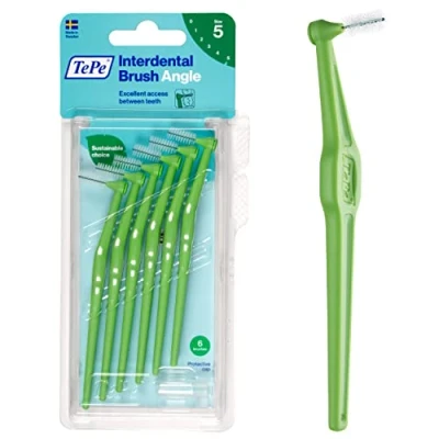 Imagen de TePe Angle Cepillos interdentales angulados / Palillos Tamaño 5, diámetro 0,8 mm Pack de 1 x 6, color verde