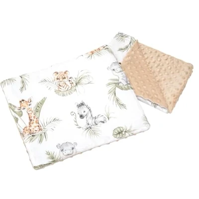 Imagen de Medi Partners Manta Bebé con Almohada 100% Algodón Minky Cobija Infantil Reversible 55x75+35x30cm Multifuncional para Cochecitos Cunas Asientos niños