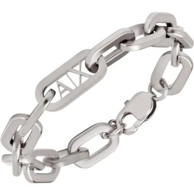 Imagen de Armani Exchange Collar Unisex, Cadena Acero Inoxidable, Plata