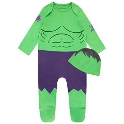 Imagen de Marvel Gorro E Body Bebe Hulk Bodies Recien Nacido Ropa Verde 0 3 Meses