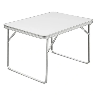 Imagen de Deuba Mesa de Camping Plegable Blanco Aluminio Playa portátil 80x60x70cm asa Transporte