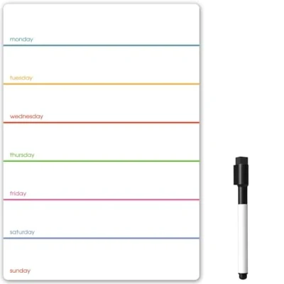 Imagen de The Magnet Shop Planificador semanal magnético para nevera, pizarra blanca de borrado en seco notas cocina/oficina, con rotulador Multicolor A4 + 1 Bolígrafo