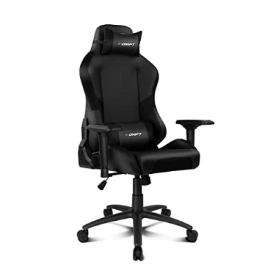 Imagen de Drift DR250B Silla Gaming Profesional, polipiel, reposabrazos ajustable 4D, piston clase 4, asiento basculable, altura regulable, respaldo reclinable, cojines lumbar y cervical, color negro