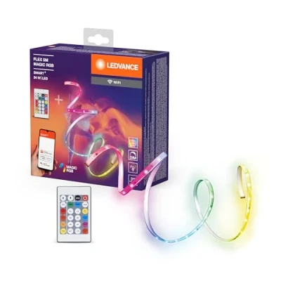 Imagen de LEDVANCE SMART+ WIFI FLEX 5M LED Streifen, weiß, 22W, 500lm, dimmbar, dynamisches Magic RGB Lichteffekt, individuelle Lichtfarbenwahl, App steuerbar, lange Lebensdauer, einfache Montage, IP20