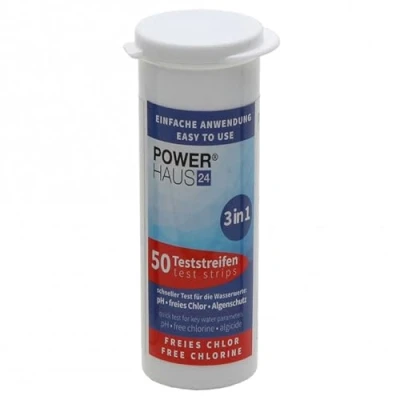 Imagen de POWERHAUS24 Juego de 50 tiras test para cloro/PH/algas (incluye guía mantenimiento [puede no estar en español])