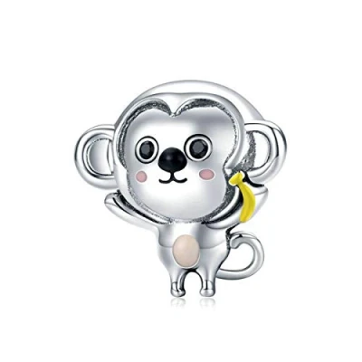 Imagen de Abalorio de tigre Plata ley 925 con diseño gato vaca y mono pavo real para pulsera Pandora, esterlina