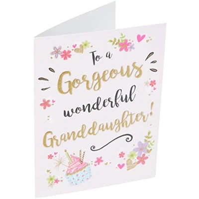 Imagen de Piccadilly Greetings Tarjeta de cumpleaños moderna para nieta, 20 x 15 cm