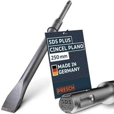 Imagen de Presch SDS plus Cincel Plano Extremadamente robusto, duradero, con 20mm de anchura corte para todos los trabajos demolición (longitud 250mm) Acero alto rendimiento golpes potentes