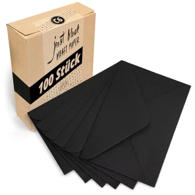 Imagen de Japun sobres (100 piezas) de papel, sobre sin ventana DIN C6 162 x 114 mm negro