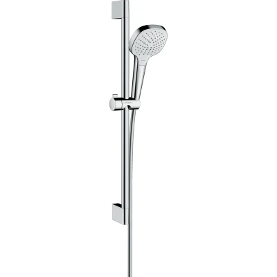 Imagen de hansgrohe Croma Select E Set de Ducha Vario, Ahorro Agua 9 l/min con Barra 65 cm, Blanco/Cromo, 26583400