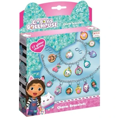 Imagen de TM ESSENTIALS Gabby&#039;s Puffy Pulsera para niños, diseño con purpurina, ideal manualidades niñas y color morado, rosa, turquesa, amarillo