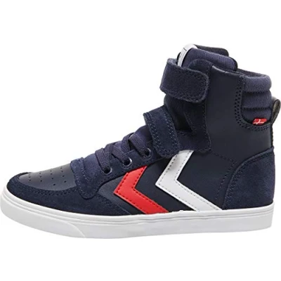Imagen de hummel Slimmer Stadil Leather High Jr, Zapatillas Unisex Adulto, Azul Peacoat 7666, 40 EU